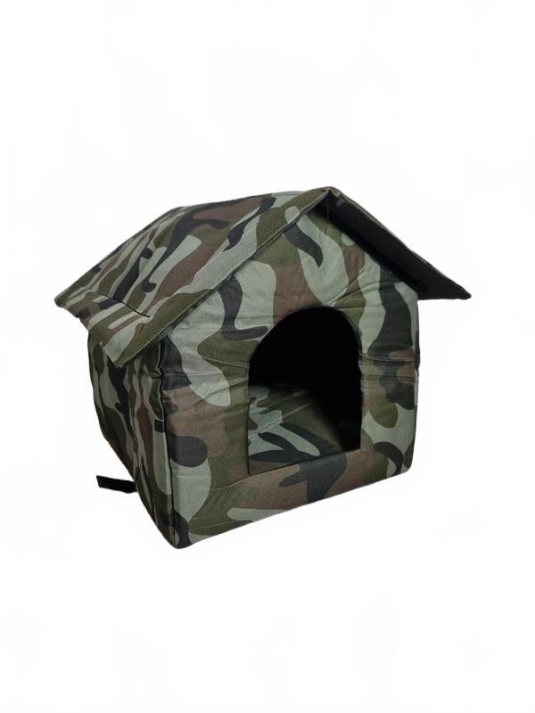 Camouflage Cat House Indoor Pet Bed with Cushion