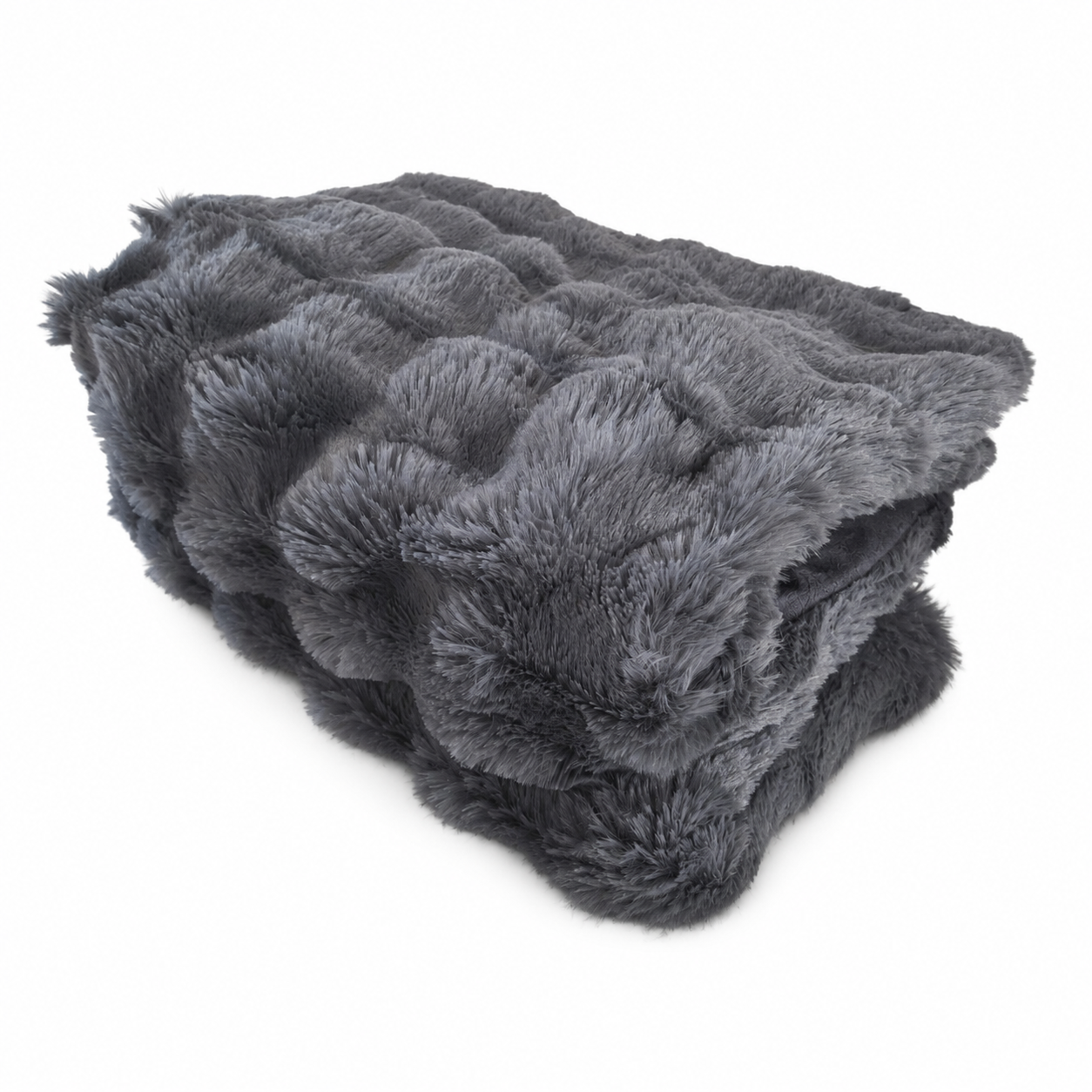 Luxury Electric Heated Throw Blanket – Grey Faux Fur & Velvet, 3 Heat Settings 150 x 200cm