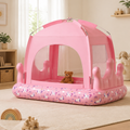 Unicorn Inflatable Toddler Travel Bed with Tent & Sides – Pink 176 × 118 × 64cm