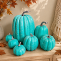 Turquoise Decorative Pumpkins – Autumn Halloween Decorations